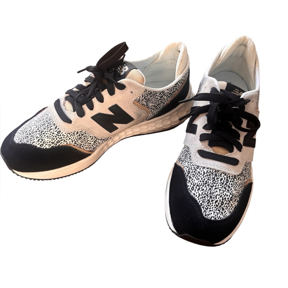 New Balance Black and cream Patterned Sneakers  Fresh foam X-70